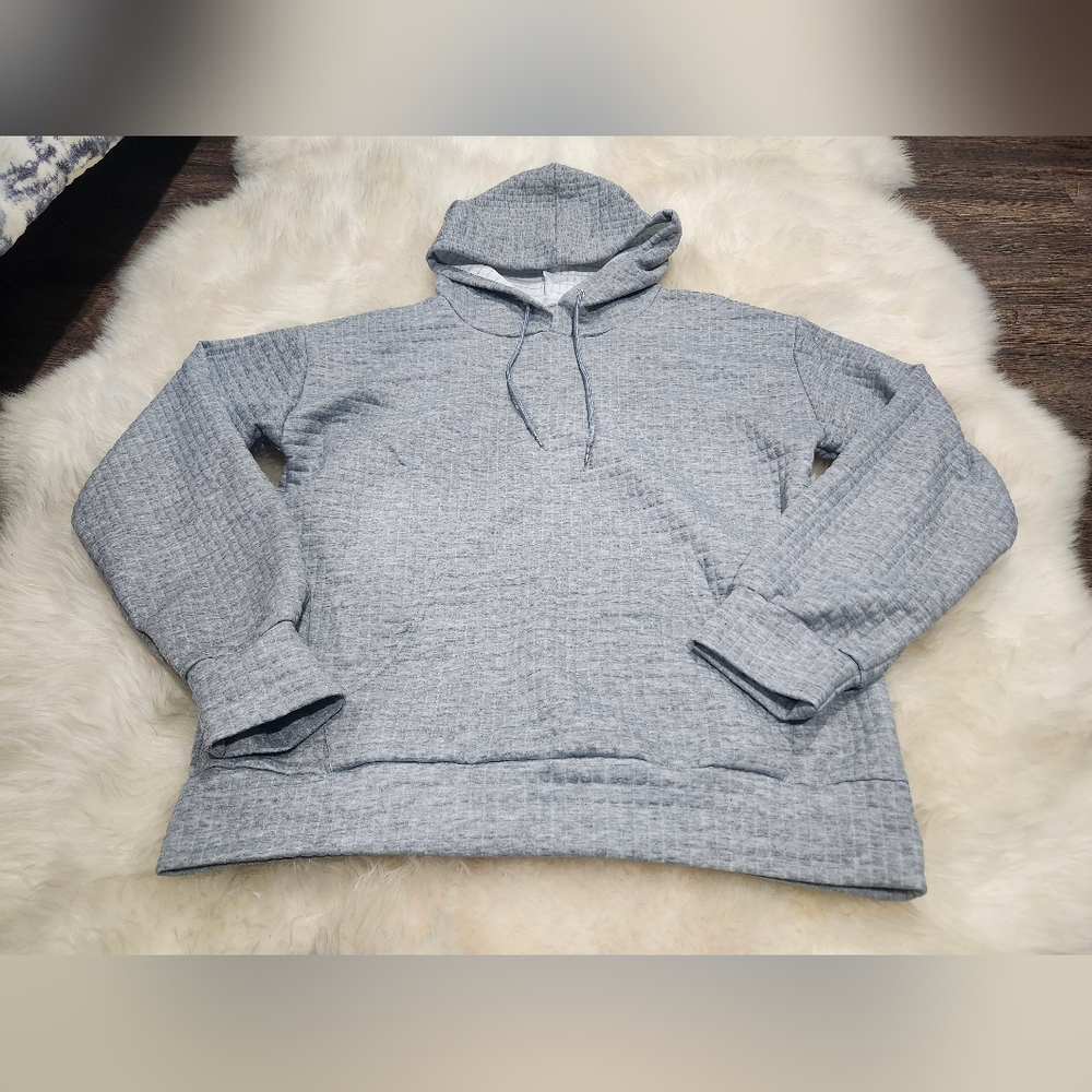 Gray Quilted Hoodie Mens Size Medium nwot